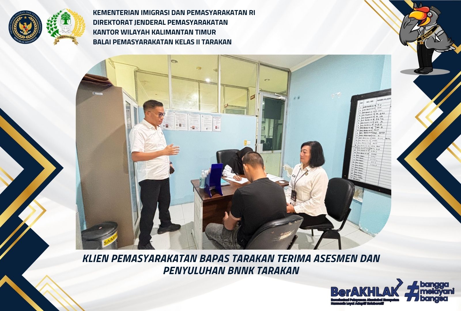 Klien Pemasyarakatan Bapas Tarakan Terima Asesmen dan Penyuluhan BNNK Tarakan