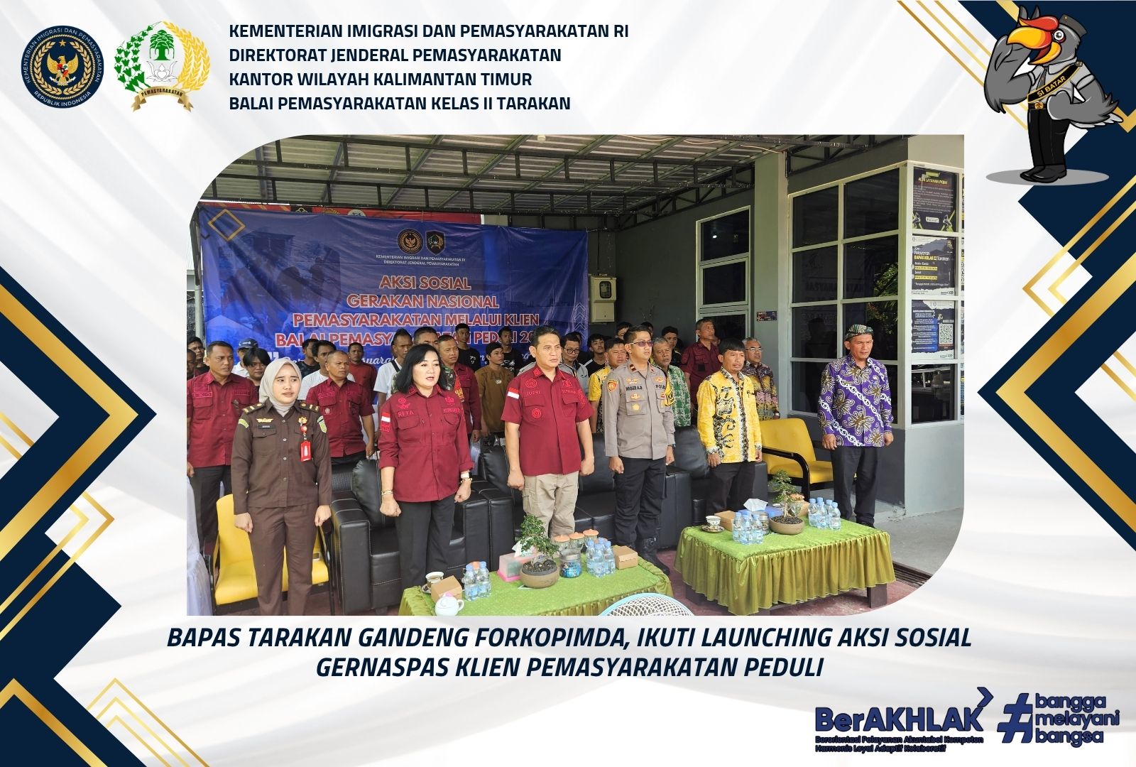 Bapas Tarakan Gandeng Forkopimda, Ikuti Launching Aksi Sosial Gernaspas Klien Pemasyarakatan Peduli