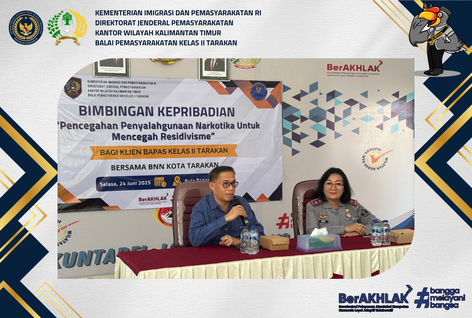 Gandeng BNNK, Bapas Tarakan Adakan Bimbingan Kepribadian Pencegahan Penyalahgunaan Narkotika Guna Mitigasi Risiko Residivisme Klien Pemasyarakatan