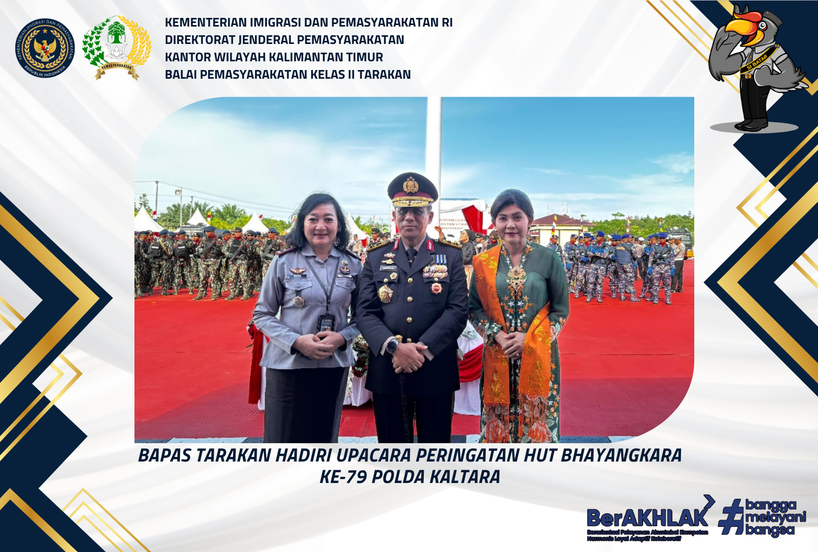 Bapas Tarakan Hadiri Upacara Peringatan HUT Bhayangkara ke-79 Polda Kaltara