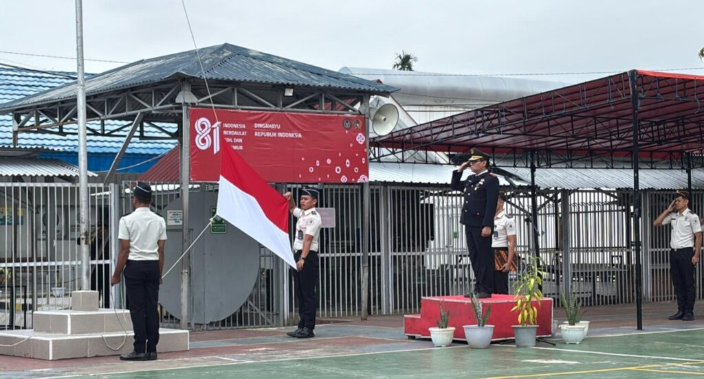 Upacara Bendera Peringatan HUT RI ke-81 Bapas Tarakan Penuh Hikmat dengan Kesederhanaan